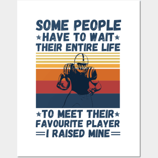 Raising Football Player, Funny Sayings Dad And Son Football Lover Posters and Art